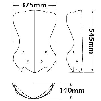 Bulle haut pour Honda NC 700 X (12-13) / NC 750 X (14-15), clair