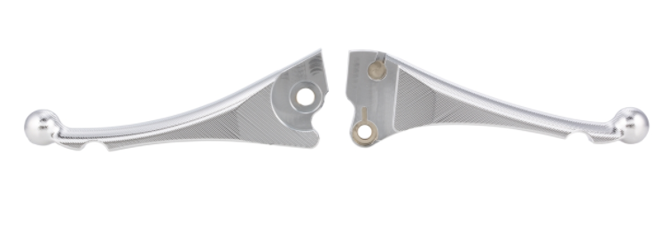 Kit levier de frein sport "Shorty 3D" gauche/droite pour Vespa LX/LXV/S/Primavera/Sprint, argenté