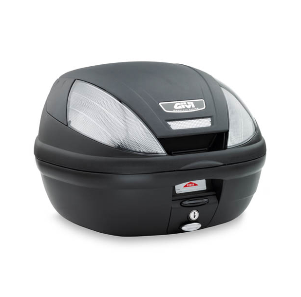 E370 TECH Topcase MONOLOCK avec réflecteurs transparents et plaque d'origine Givi