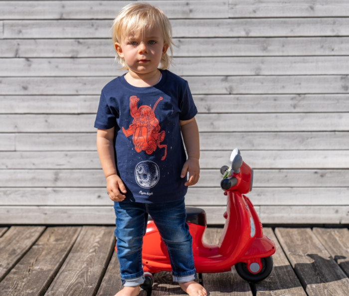 T-shirt enfant "Flyin high", bleu foncé