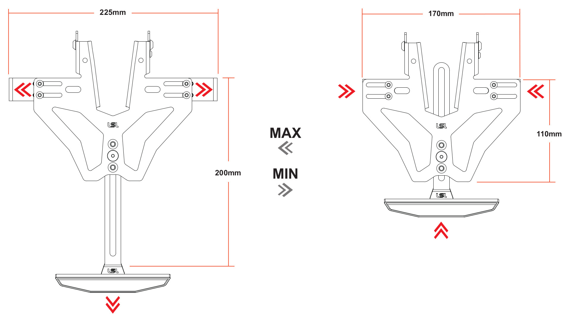Support de plaque court avec éclairage de plaque pour Honda CB 750 Hornet (23-)