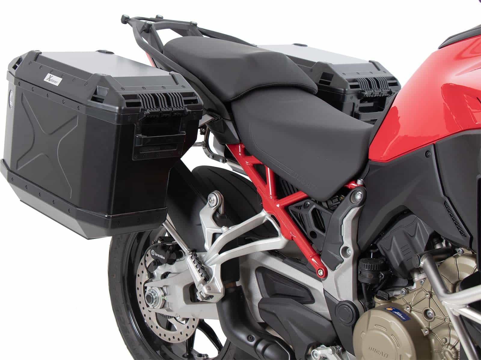 Kit de support de valises Cutout y compris kit de valises Xplorer Cutout noir pour Ducati Multistrada V4 /S (25-)