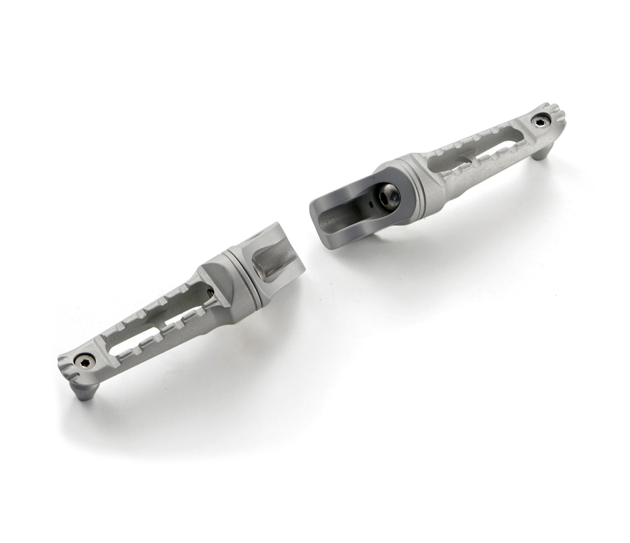 Jeu de repose-pieds passager, arrière, aluminium pour Aprilia Shiver