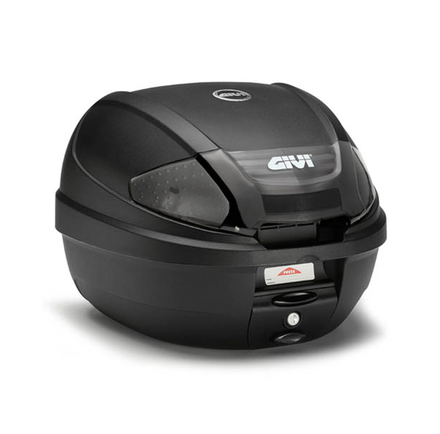 E300 MONOLOCK Topcase avec nouvelle fermeture et réflecteurs transparents, plaque incluse Givi