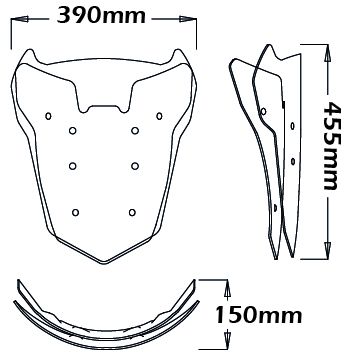 Bulle réglable en hauteur - hauteur 640 mm pour Honda CRF 1000 L Africa Twin (17-20)