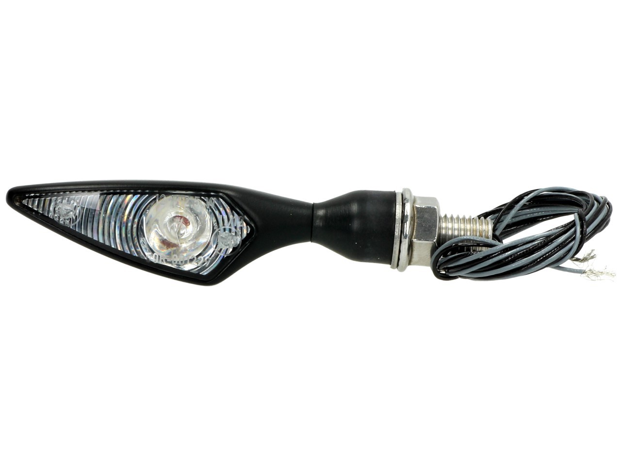Clignotant Kellermann, losange, acier, LED, VR/HL, 12 V, noir satiné, M8x20, homologué E