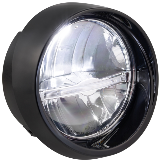 Phare LED pour Vespa Primavera 50-150ccm 2T/4T (-'18), noir brillant