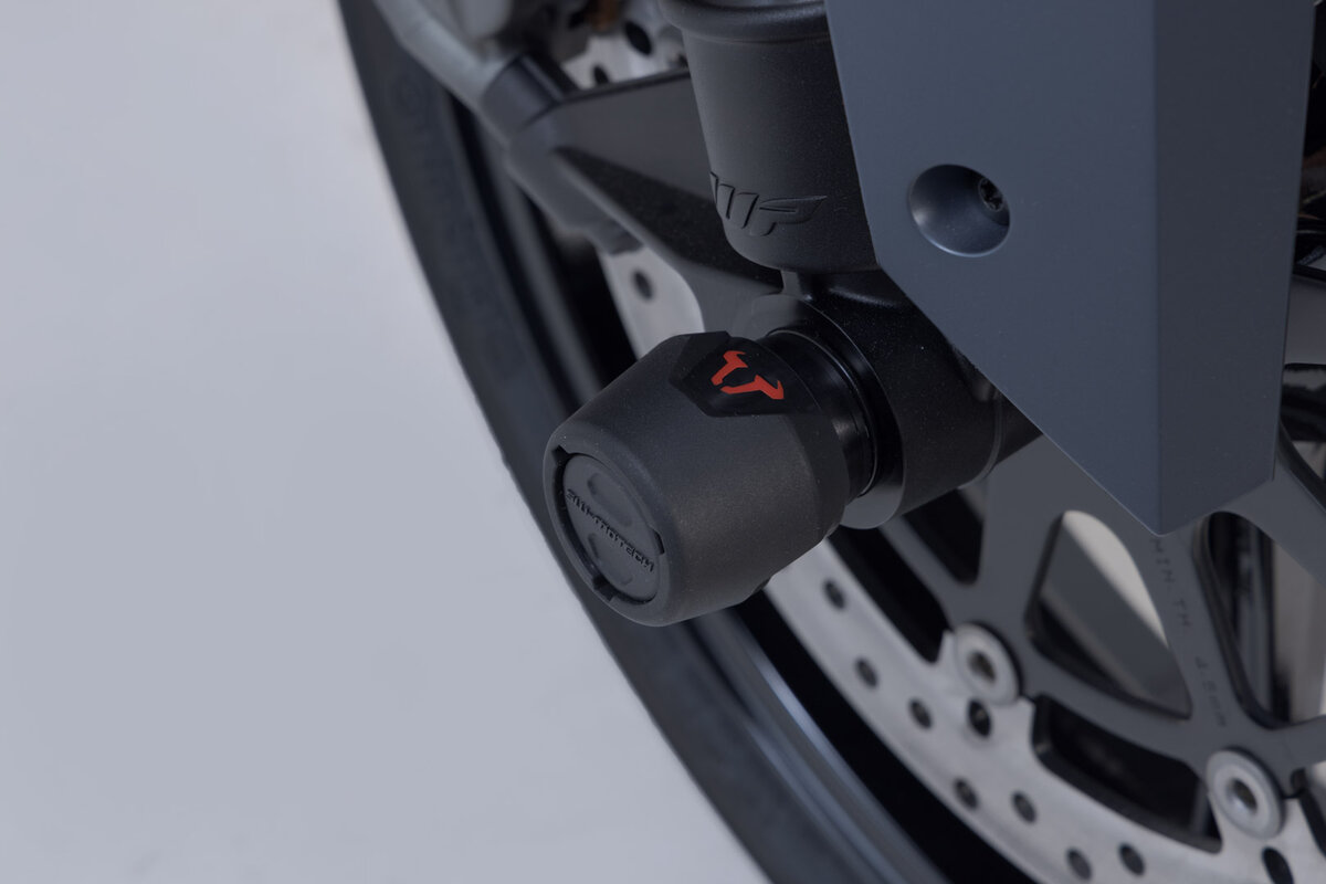 SW-Motech Kit de pads de carrossage pour l'essieu avant noir pour les modèles KTM - SW Motech