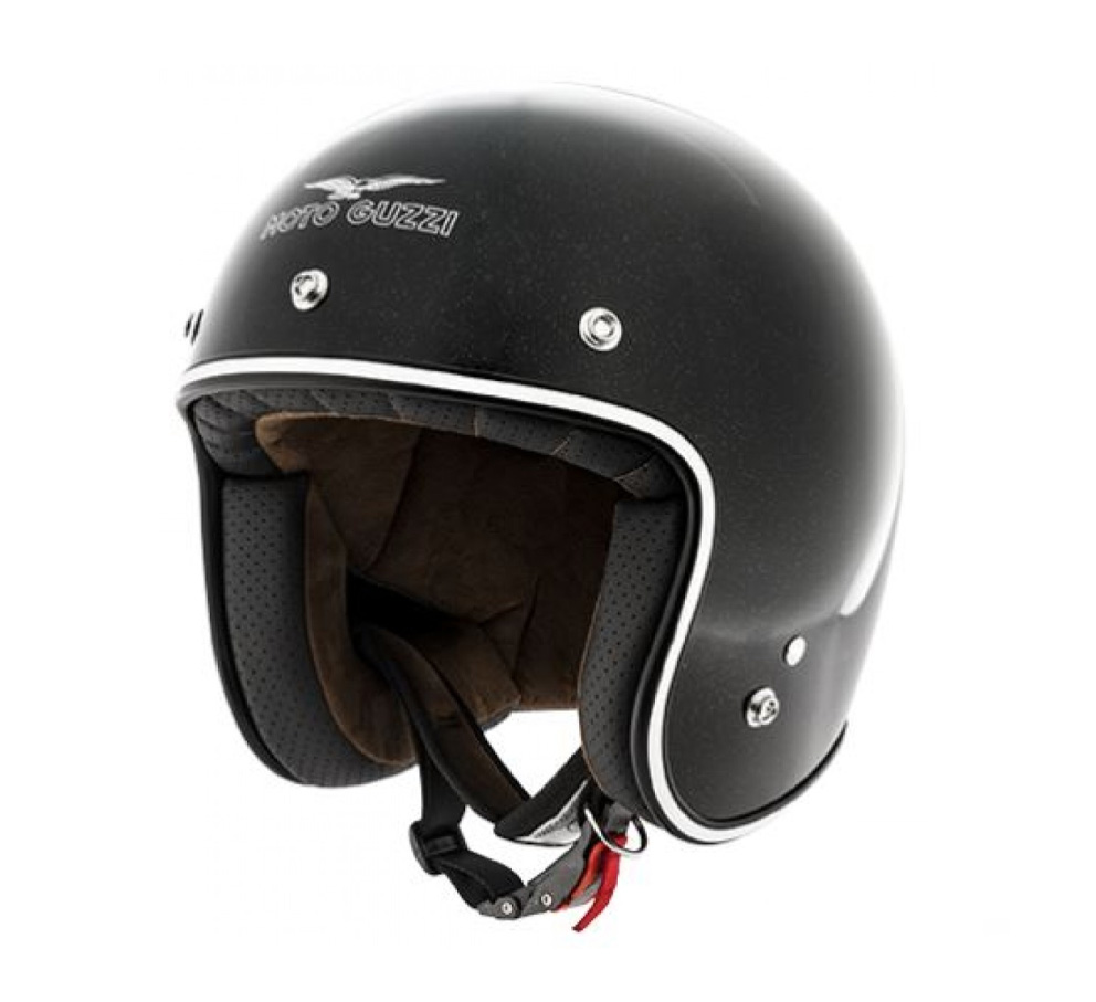 Moto Guzzi casque jet Metalflank casque noir
