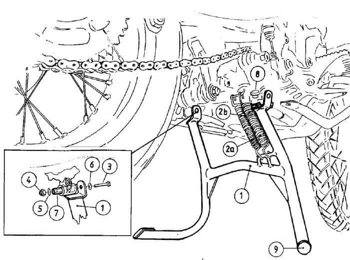 Béquille principale noire pour BMW F 650 GS Dakar (04-07) / G 650 GS Sertao (12-16) Hepco & Becker