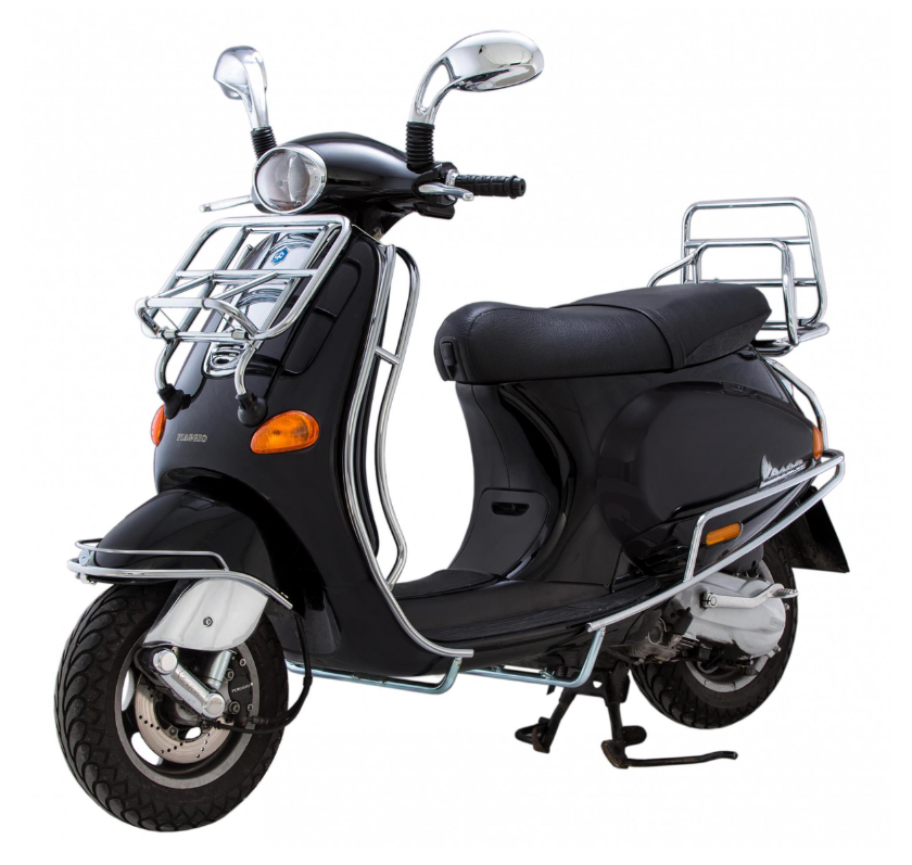 Porte-bagages arrière pour Vespa ET2/ET4 50-150ccm, pliable, chrome