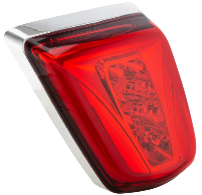Feu arrière LED rouge pour Vespa Primavera/Sprint 50-150ccm, bord - chrome