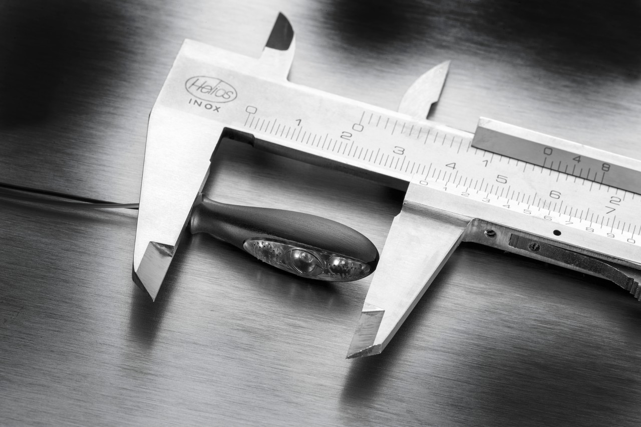 Clignotants Kellermann, Micro S Dark, aluminium, LED, V/H, G/D, 12 V, noir satiné, M5x0,5x6,5