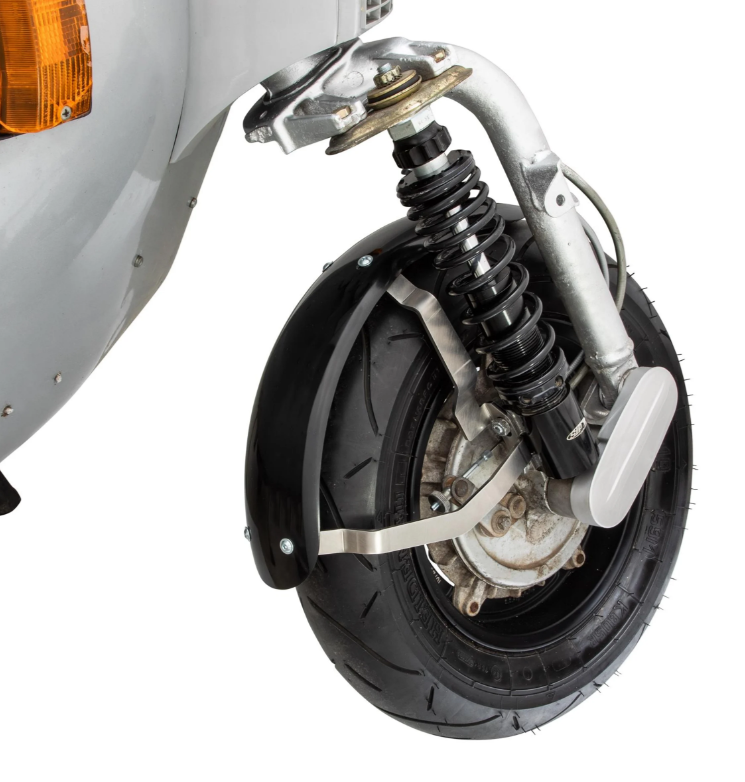 Aile 2.0 Garelli Race EVO II pour Vespa PX 80-200ccm, GFK noir, support inox brossé