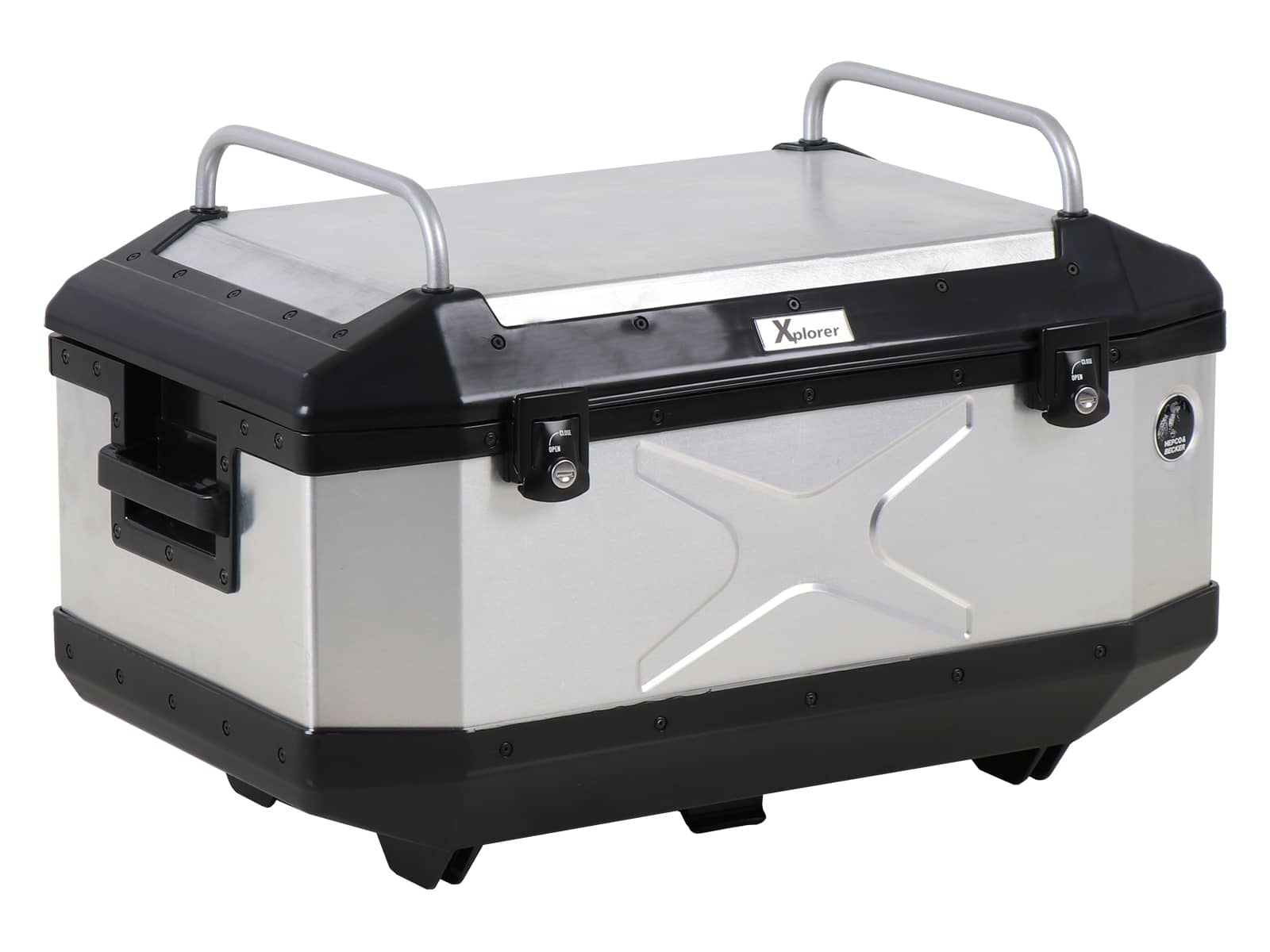 Topcase en aluminium Xplorer 60 litres aluminium argenté Hepco & Becker