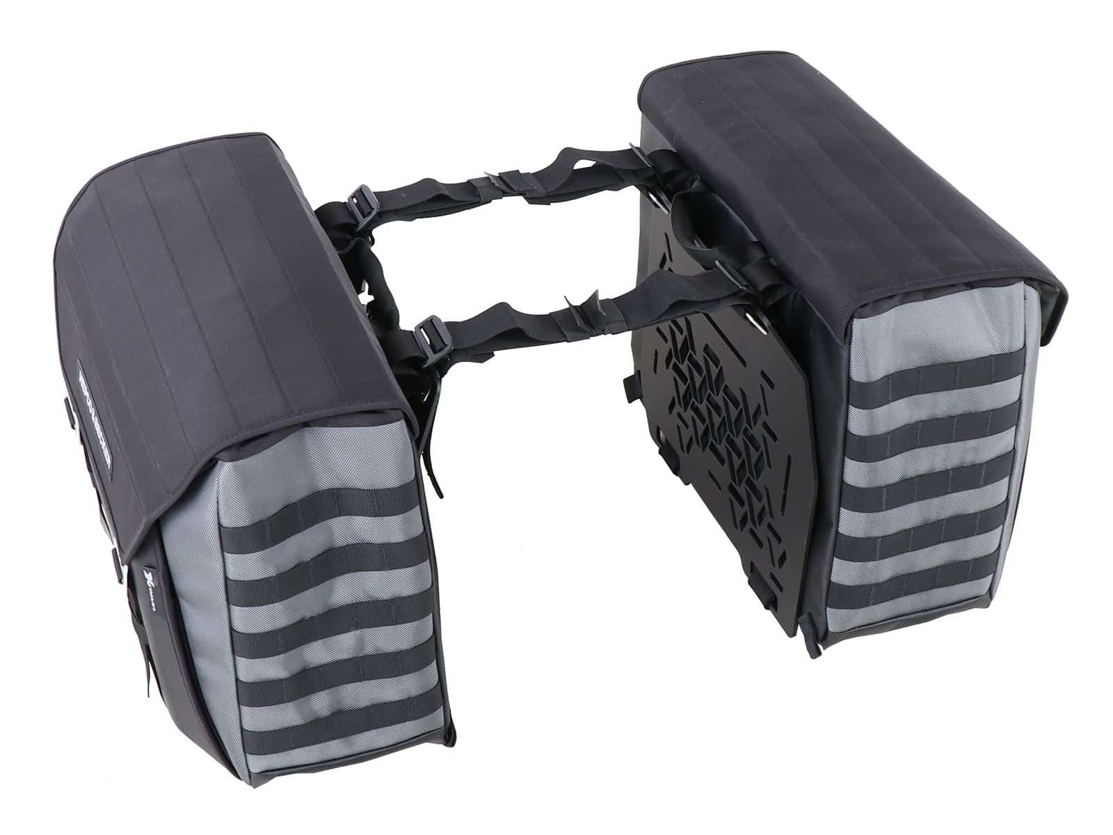 Kit de sacoches latérales Xtravel Basic y compris 2x plaque d'adaptation universelle pour les supports de sacoches latérales tubulaires