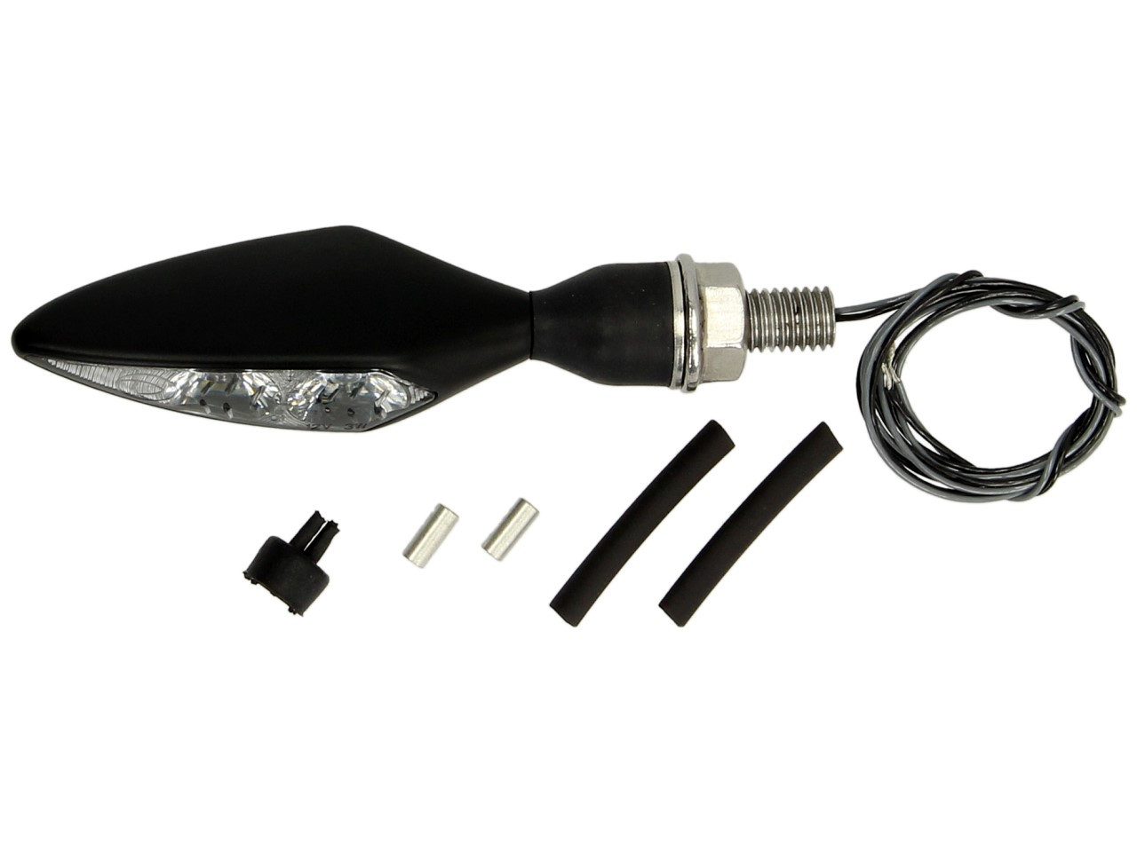 Clignotants Kellermann, Rhombus Extreme, acier, LED, VR/HL, 12 V, noir satiné, M8x20, homologués E