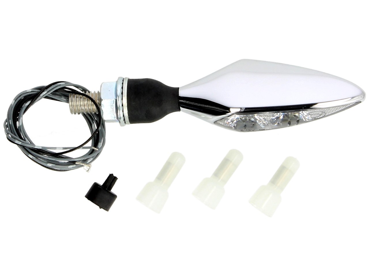 Kellermann Clignotant avec feu de position, Rhombus PL, acier, LED, VL, 12 V, chrome brillant, M8x20