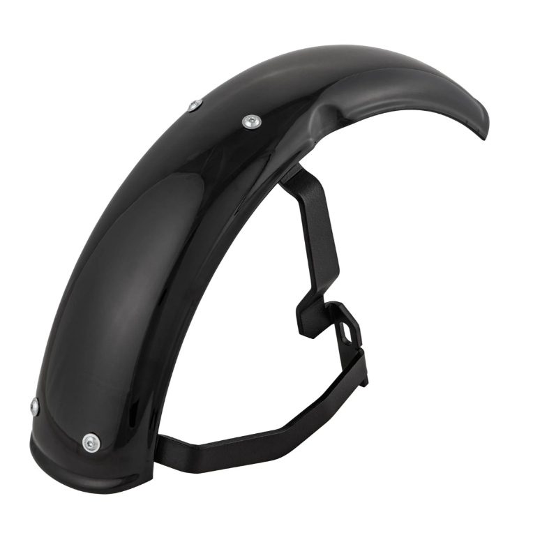 Aile 2.0 Garelli pour Vespa PX 80-200ccm, métal noir brillant, support noir