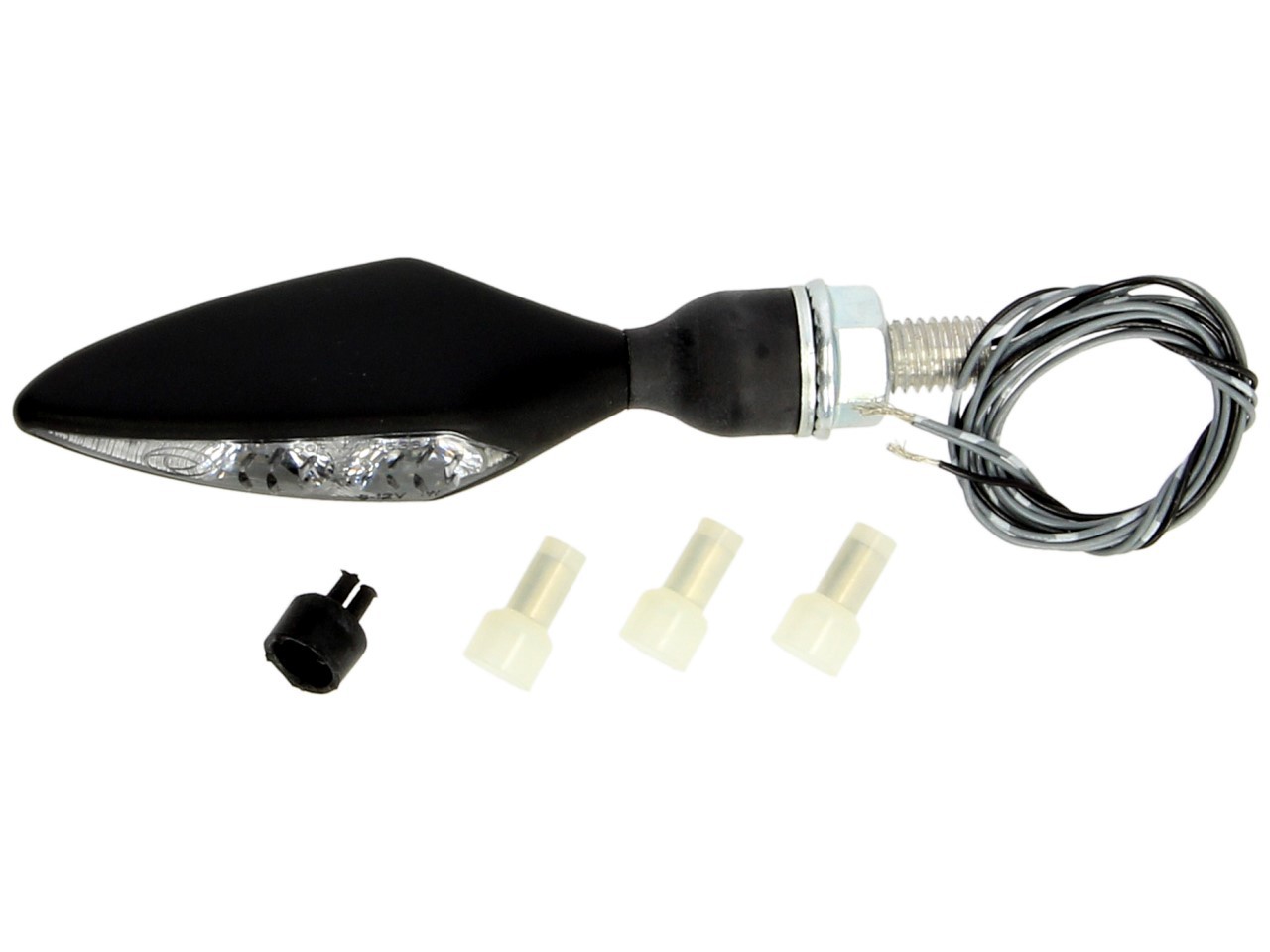 Clignotant Kellermann, Rhombus PL, acier, LED, avant droite, 12 V, noir satiné, homologué E