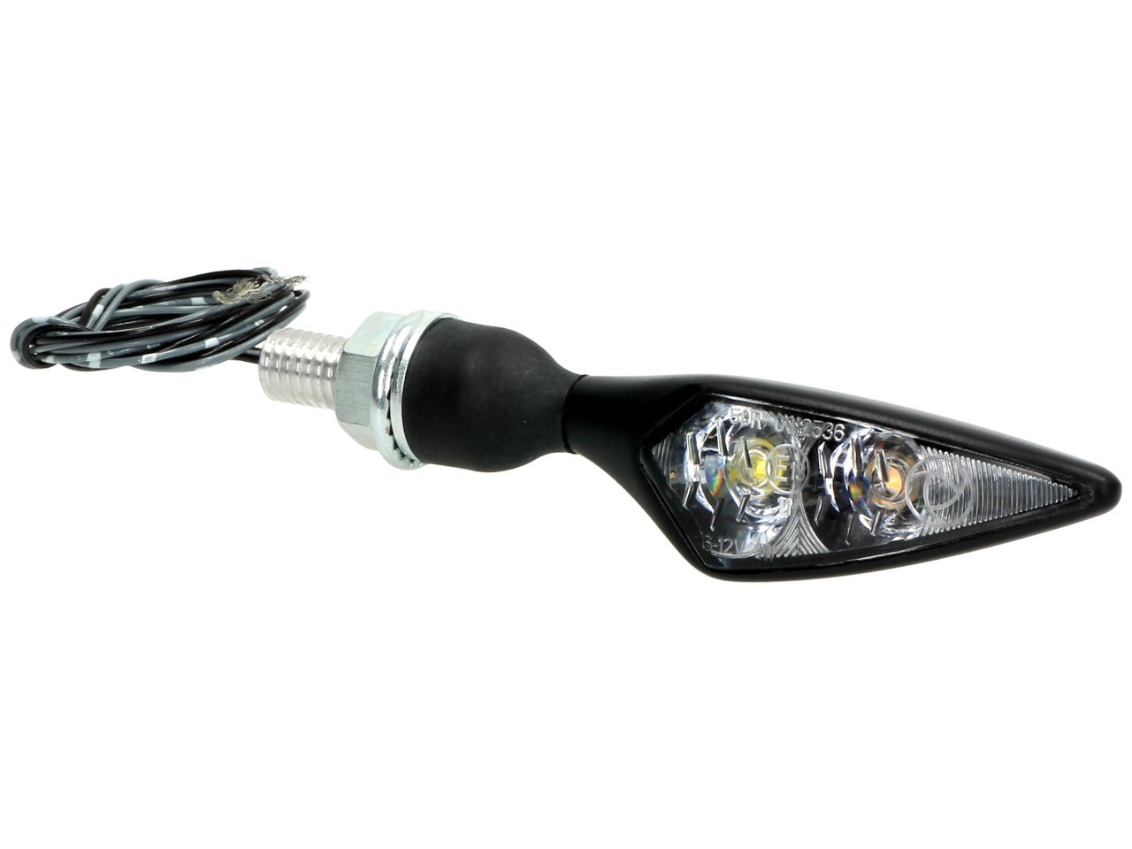 Clignotant Kellermann, Rhombus PL, acier, LED, avant gauche, 12 V, noir satiné, homologué E