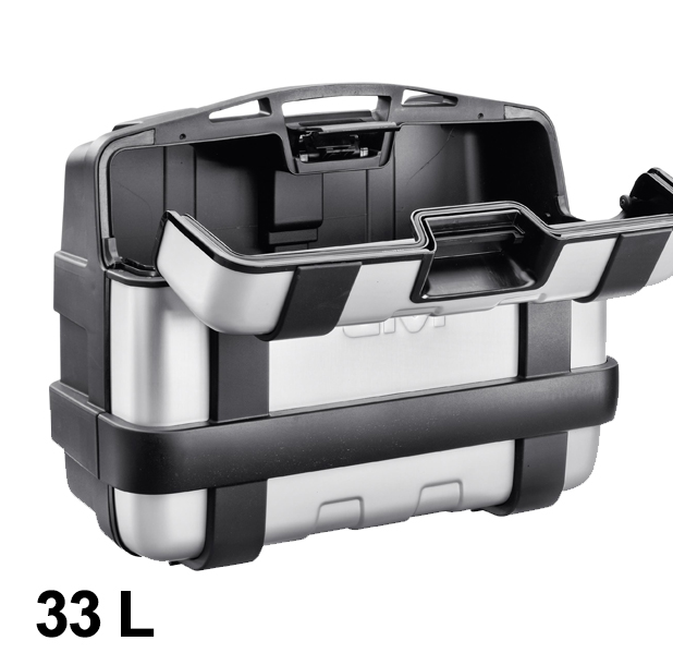 Trekker 33 litres MONOKEY valise avec housse en aluminium argenté Givi