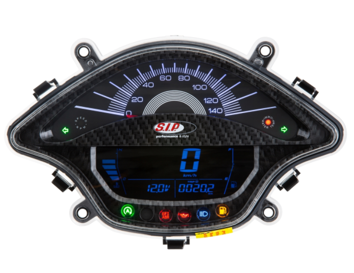 Compte-tours/tachymètre pour Vespa Primavera/Sprint 50-150ccm 2T/4T AC, carbonlook