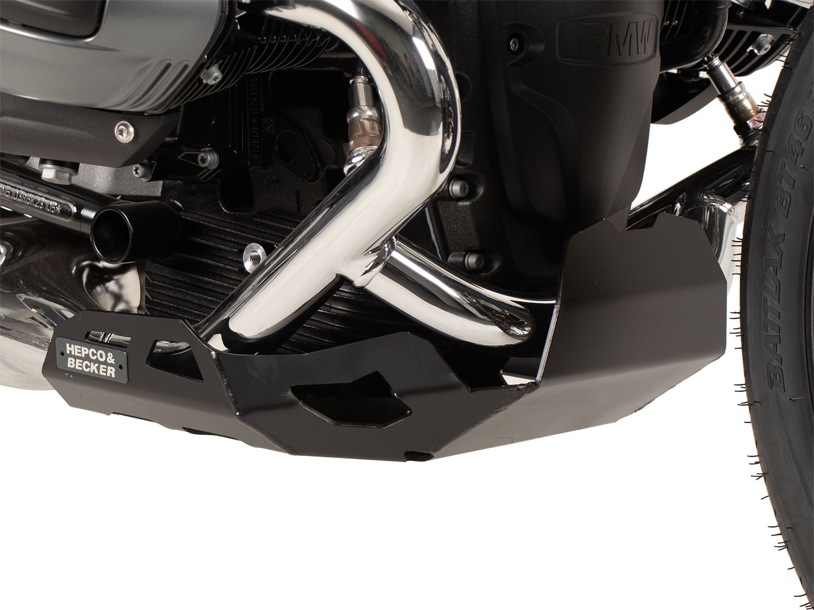 Plaque de protection moteur noire pour BMW R 12 (24-) Hepco & Becker
