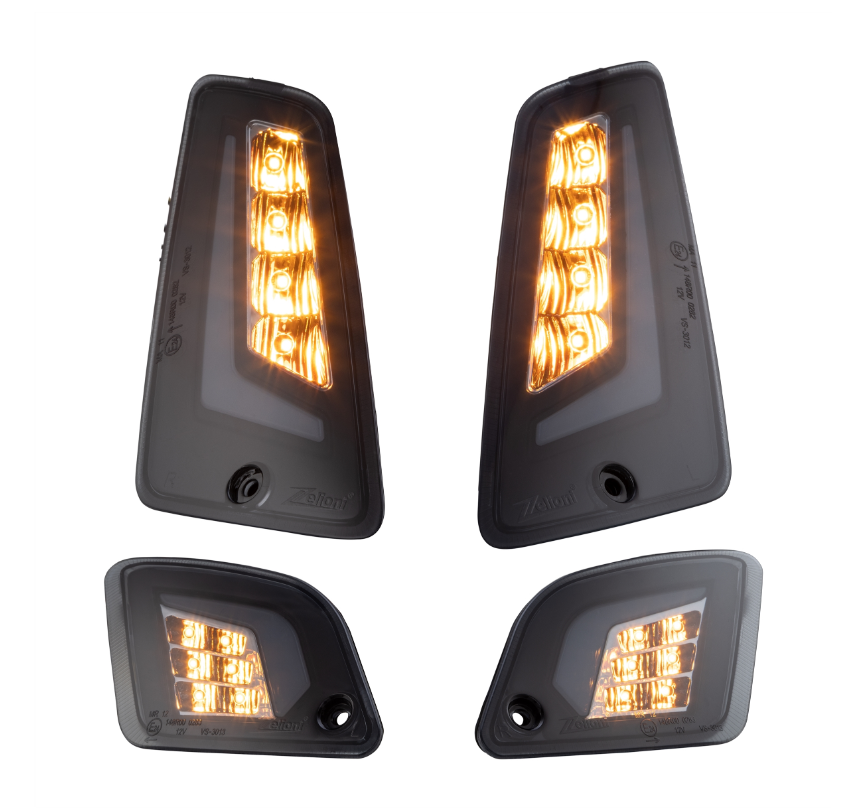 Kit de clignotants ZELIONI avant & arrière pour Vespa GTS/GTS Super/GTV 125-300ccm, teintés