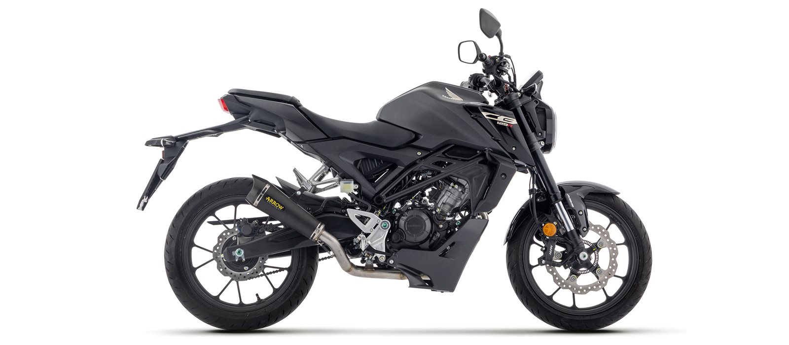 ARROW Auspuff DARK X-KONE Komplettanlage für Honda CB125R 2024-, Edelstahl schwarz
