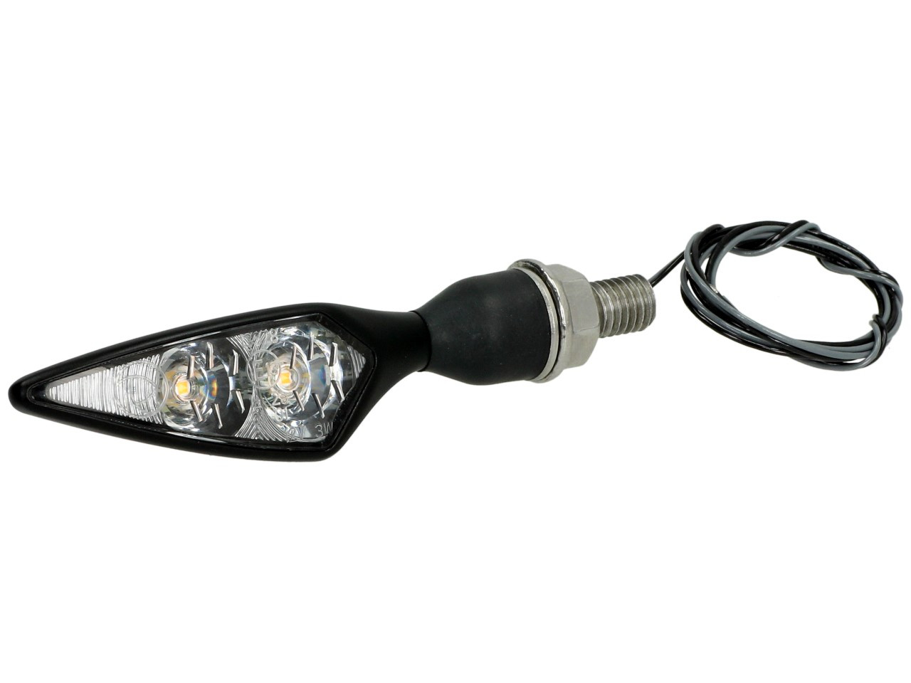 Clignotants Kellermann, Rhombus Extreme, acier, LED, VR/HL, 12 V, noir satiné, M8x20, homologués E