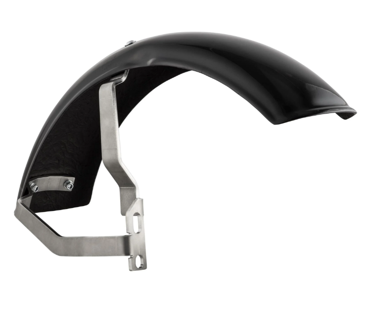 Aile 2.0 Garelli EVO II pour Vespa PX 80-200ccm, GFK noir, support inox brossé