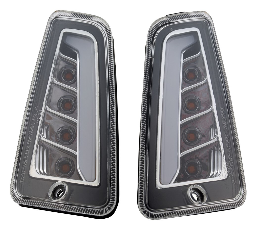 Kit clignotants avant gauche/droite pour Vespa GTS/GTS Super/GTV/GT 60/GT/GT L ('03-'13), clair