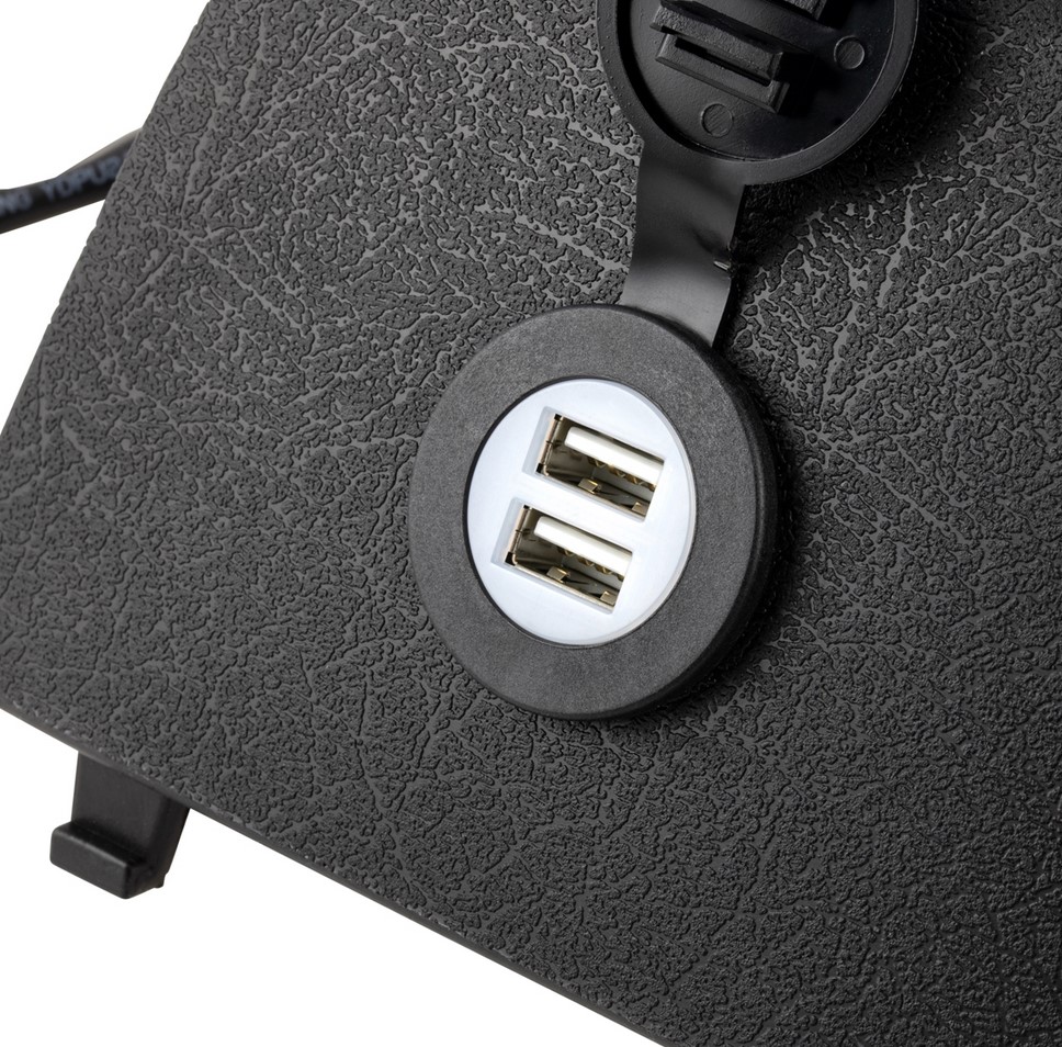 Cache-bagages gauche avec prise USB pour Vespa GTS/GTS Super/GTV/GT, noir