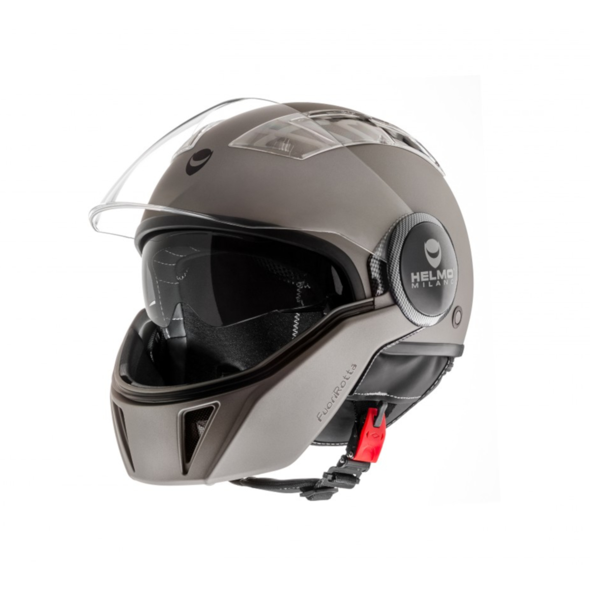Casque jet Helmo Milano Full, FuoriRotta, anthracite, mat