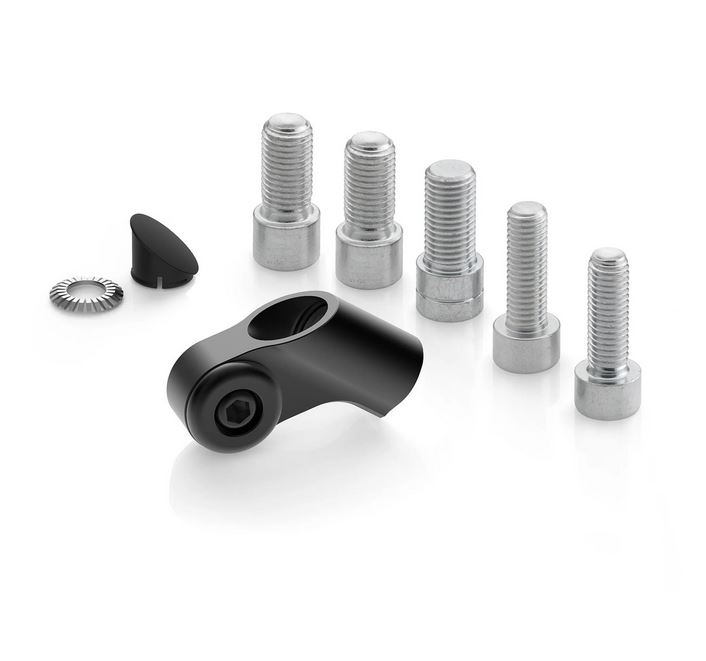 Adaptateur de rétroviseur RIZOMA "Side Mount" L 42,5 mm pour Vespa, noir anodisé