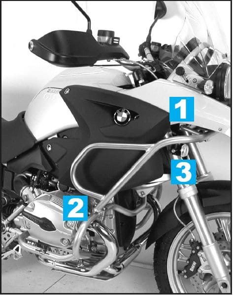 Arceau de protection du réservoir noir pour BMW R 1200 GS (04-07) Hepco & Becker