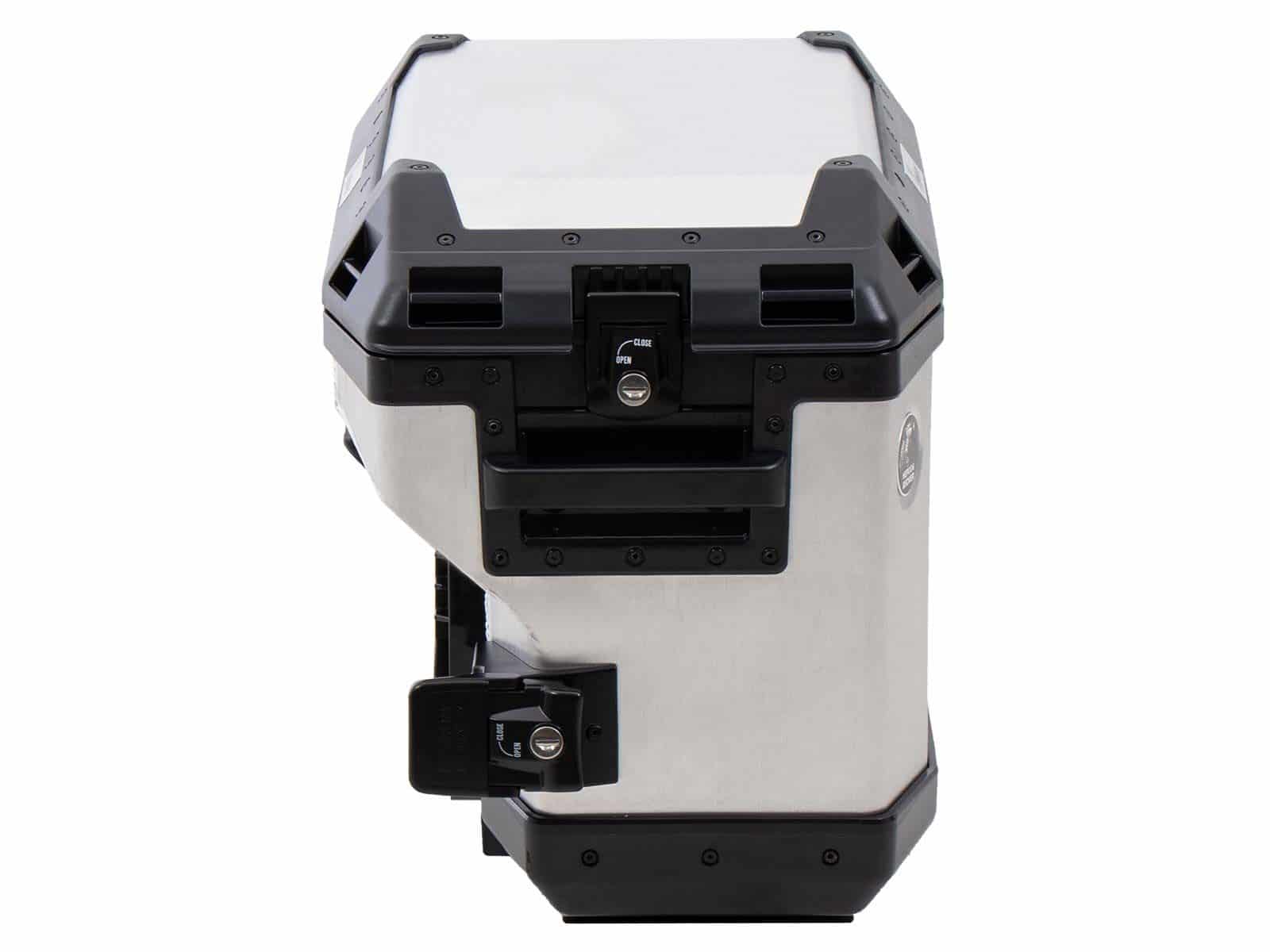 Valises latérales Alu Xplorer 37 Cutout (évidées pour le pot d'échappement) droit argenté Hepco & Becker