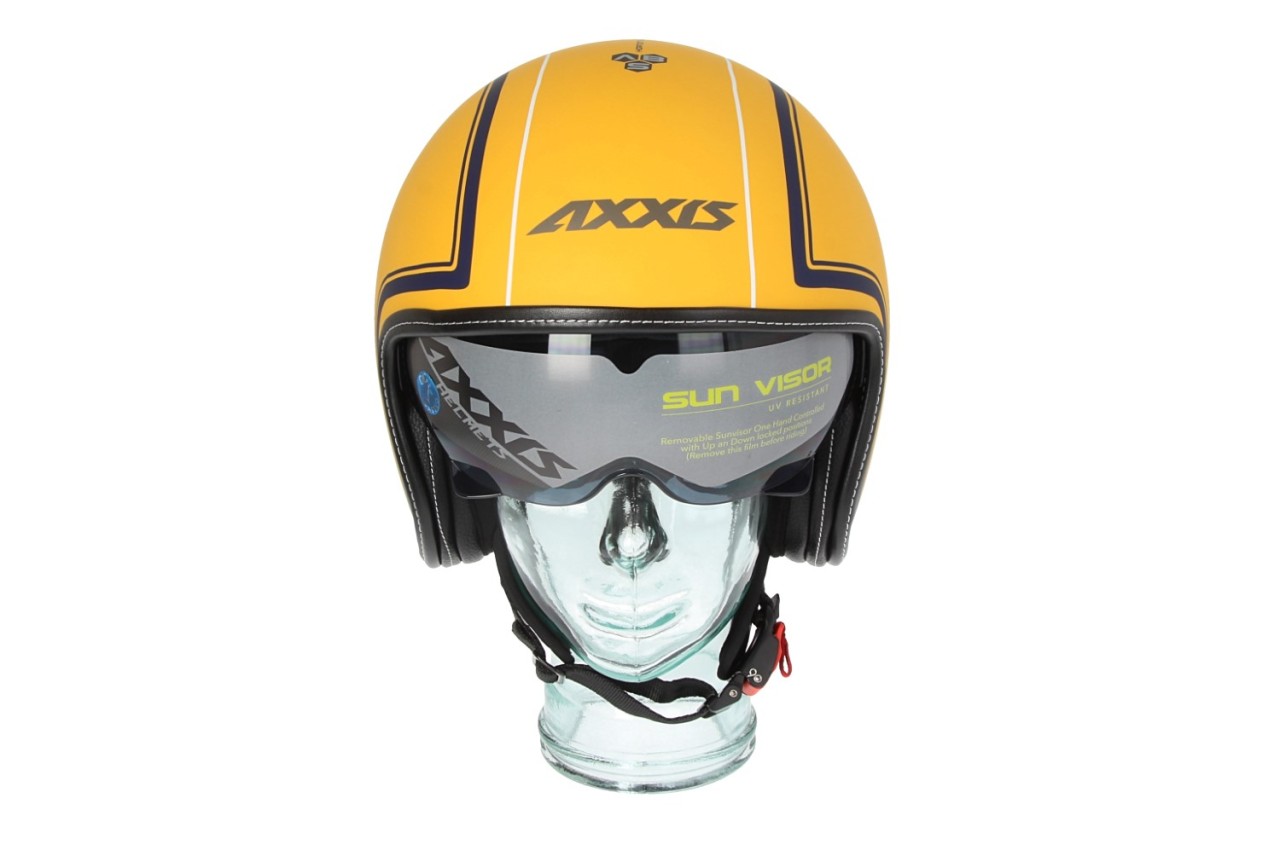 Casque jet Axxis, Hornet SV Royal, jaune mat