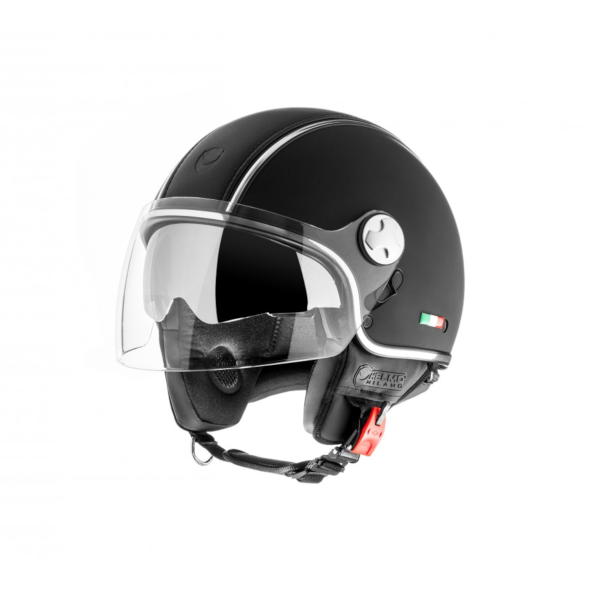 Helmo Milano Demi Jet, PelleDura Premium, noir mat