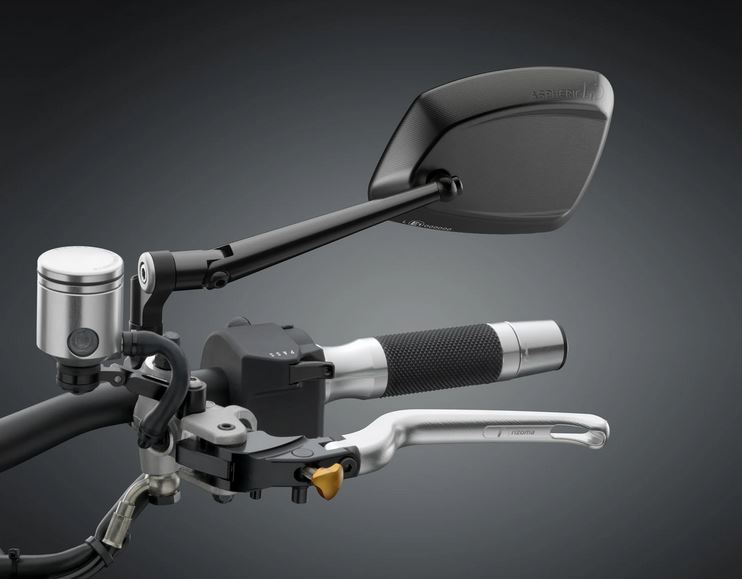 Rétroviseur RIZOMA 4D droit pour Vespa, noir anodisé