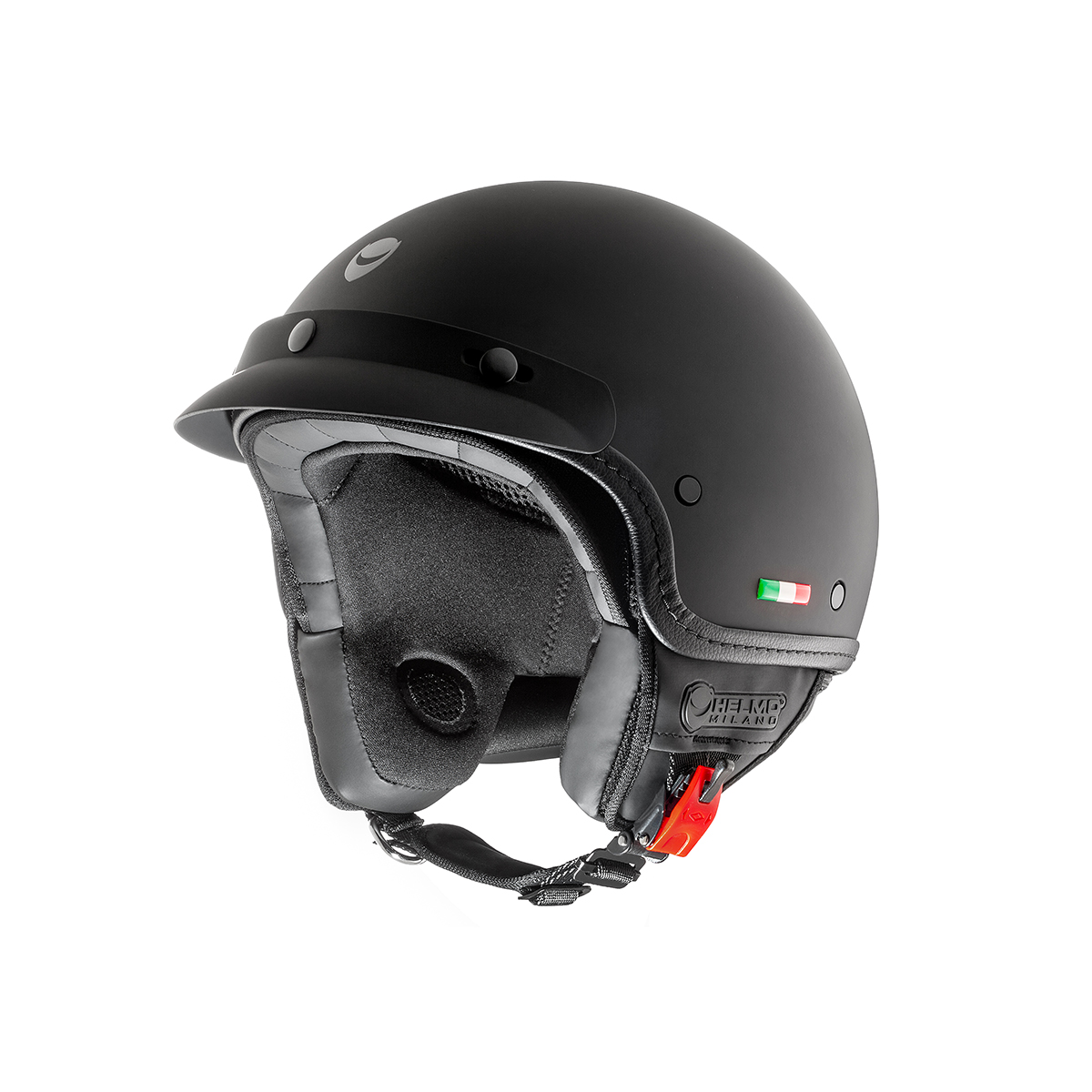 Helmo Milano casque jet, FuoriPorta, noir mat