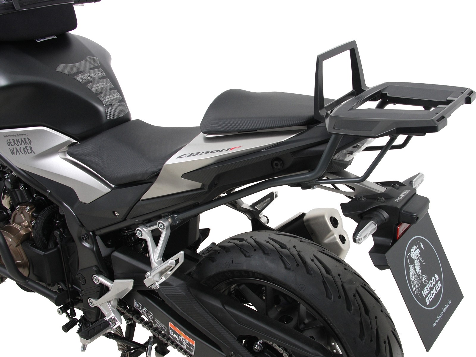 Support de top case Alurack anthracite pour Honda CB 500 F (19-23) Hepco & Becker