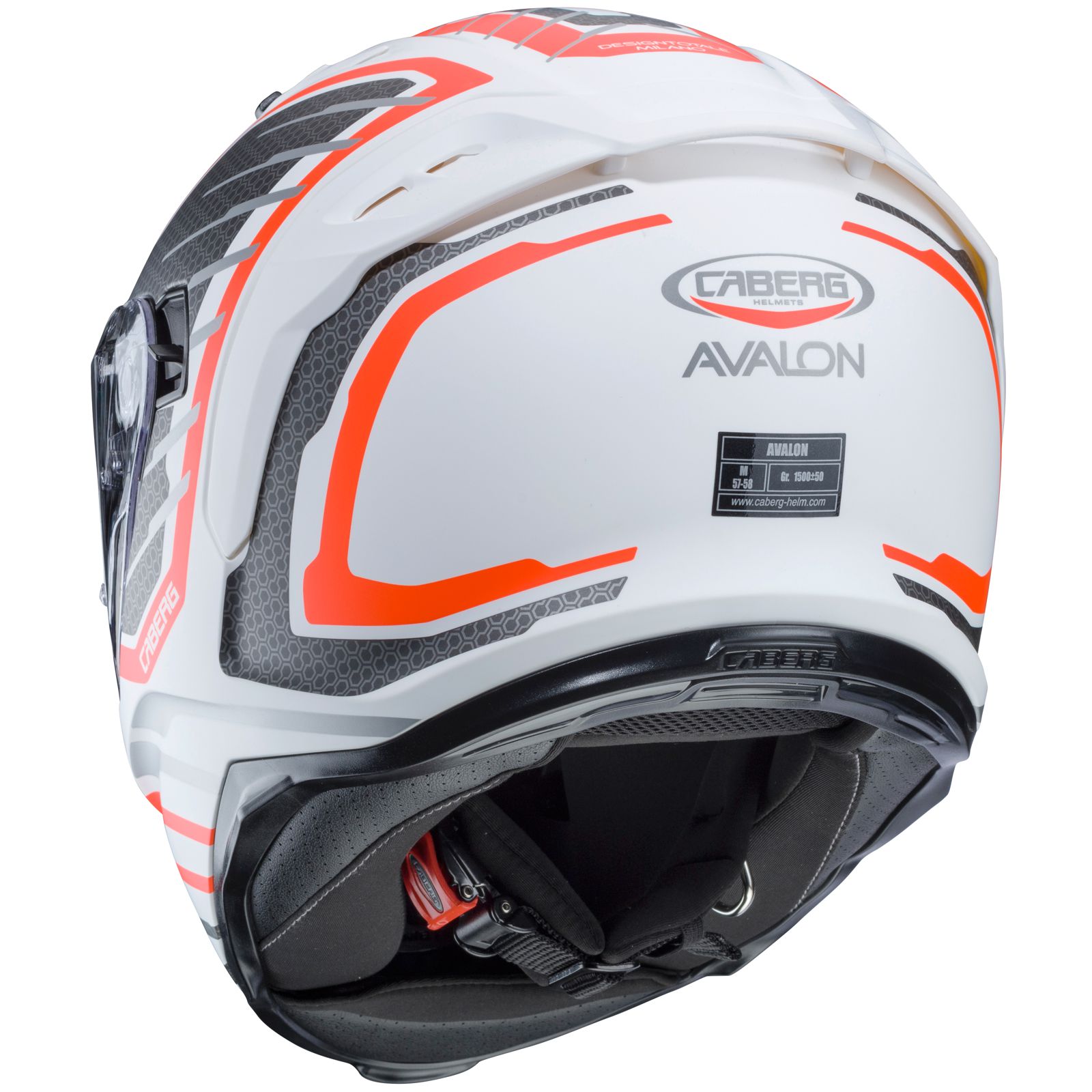 Caberg casque Avalon Forge, blanc mat/fluo-orange-argent