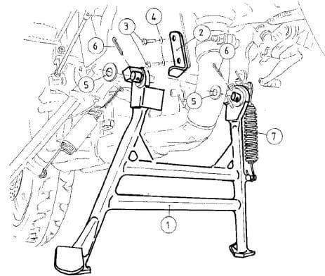 Béquille principale noire pour Honda CB 900 Hornet (02-05) Hepco & Becker