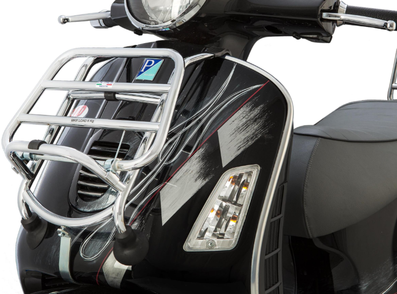 Porte-bagages avant pour Vespa GTS/GTS Super/GTV/GT 60/GT/GT L 125-300ccm, pliable, chrome