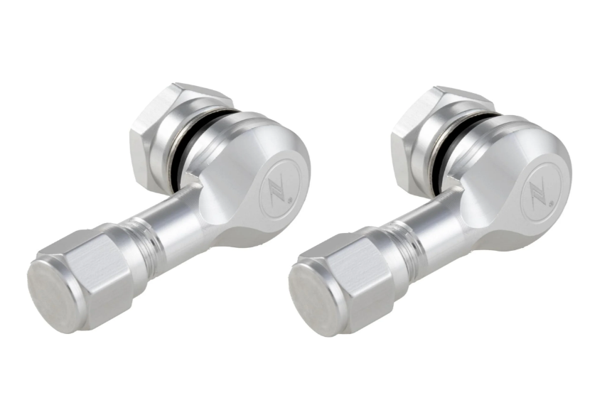 Embout de valve ZELIONI pour pneu/jante sans chambre à air 80°, argenté