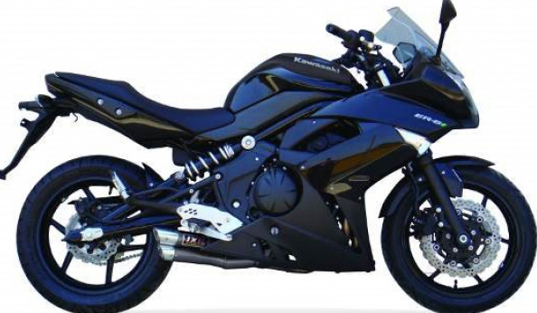 IXIL HYPERLOW BLACK XL pot d'échappement en acier inoxydable pour Kawasaki ER 6 F / N, Versys 650