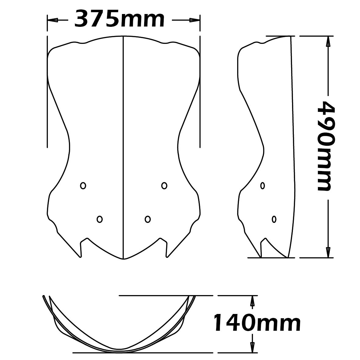 Bulle bas pour Honda NC 700 X (12-13) / NC 750 X (14-15), transparent