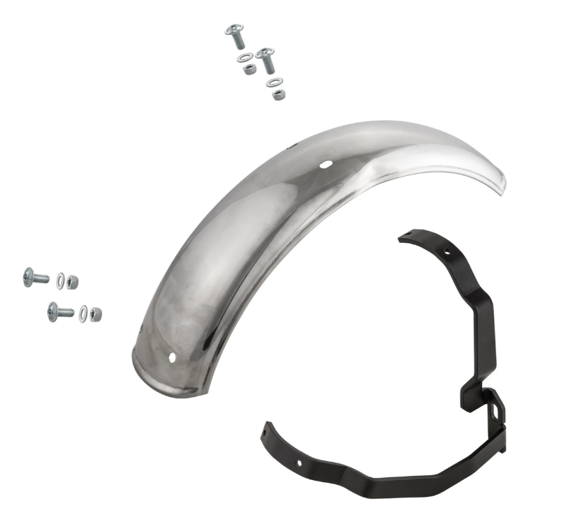 Aile 2.0 Garelli pour Vespa PX 80-200ccm, inox poli, support noir